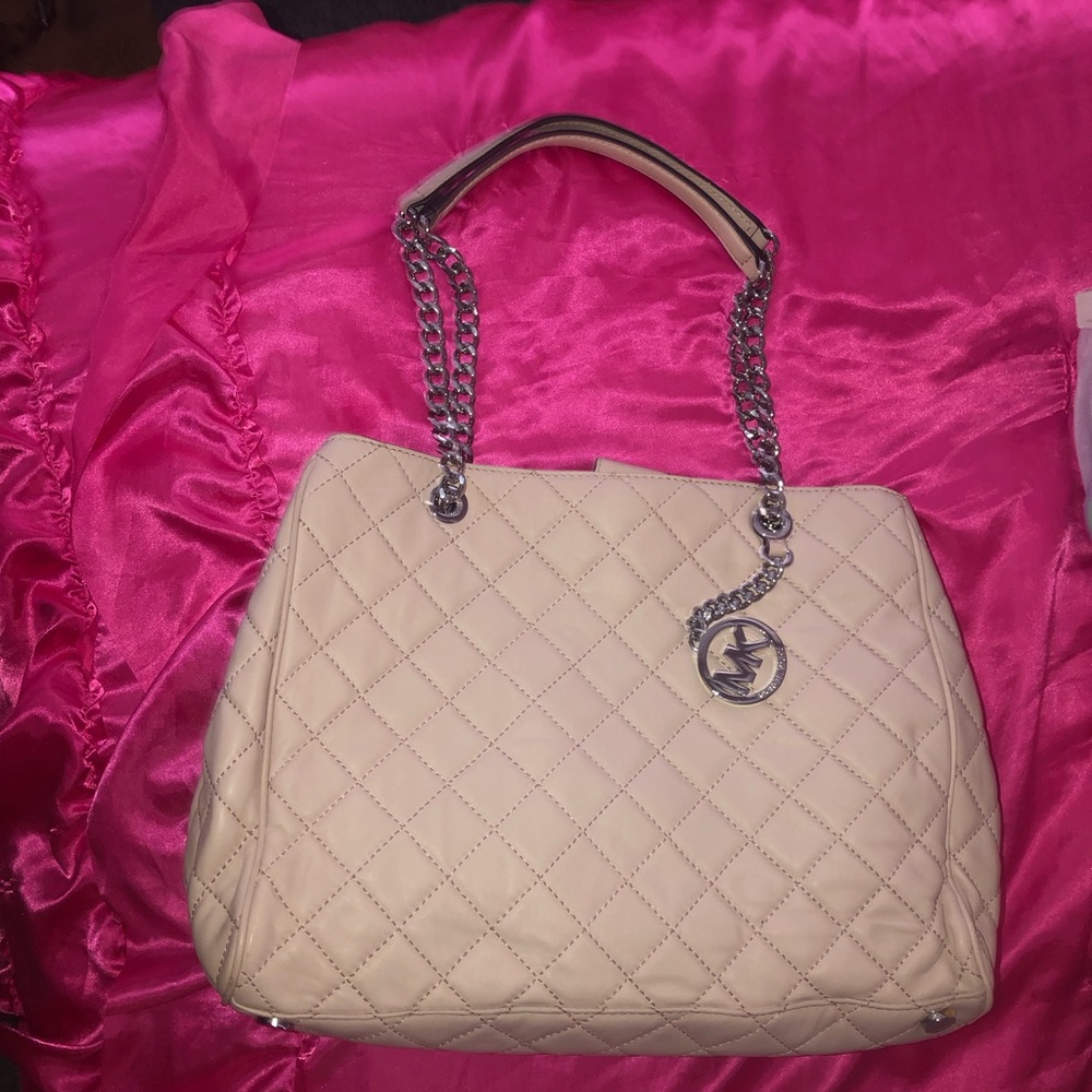 Michael Kors Quilted Cream Shoulder Bag